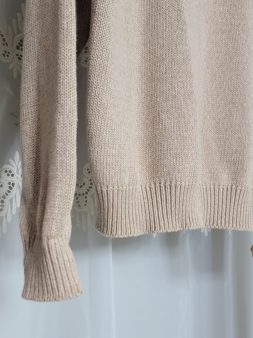 Cozy Cream Coastal Fisherman Stripe Sweater | Nautical Cream Navy Knit Pullover - Picture 6 of 7